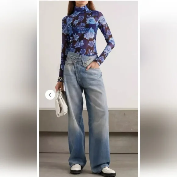 Alice + Olivia DELAINA LONG SLEEVE TURTLENECK MESH TOP SIZE XL - Picture 5 of 16